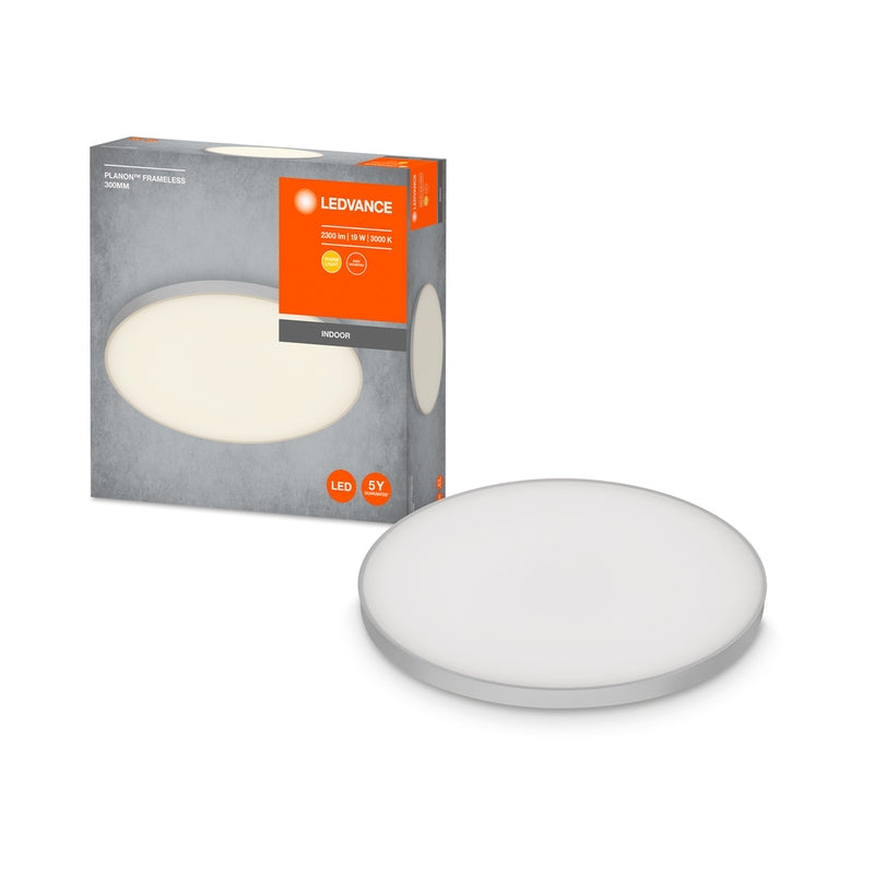 LED Плафон 19W 1600lm 3000K, Ra>80, 110° D300x65mm Planon Frameless Round 300mm IP20 - LEDVANCE PLANON™ Frameless