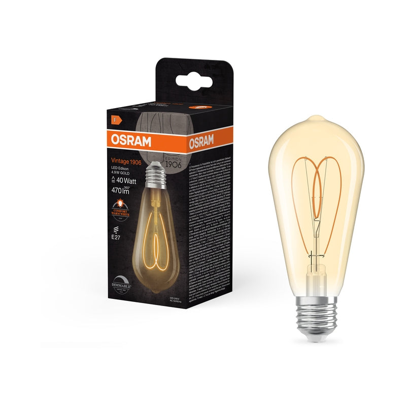 LED винтидж лампа 1906LDISND 4,9W 2200K Ra>90 230V HRFILGD E27 FS1 - OSRAM Vintage 1906 LED CLASSIC EDISON DIM