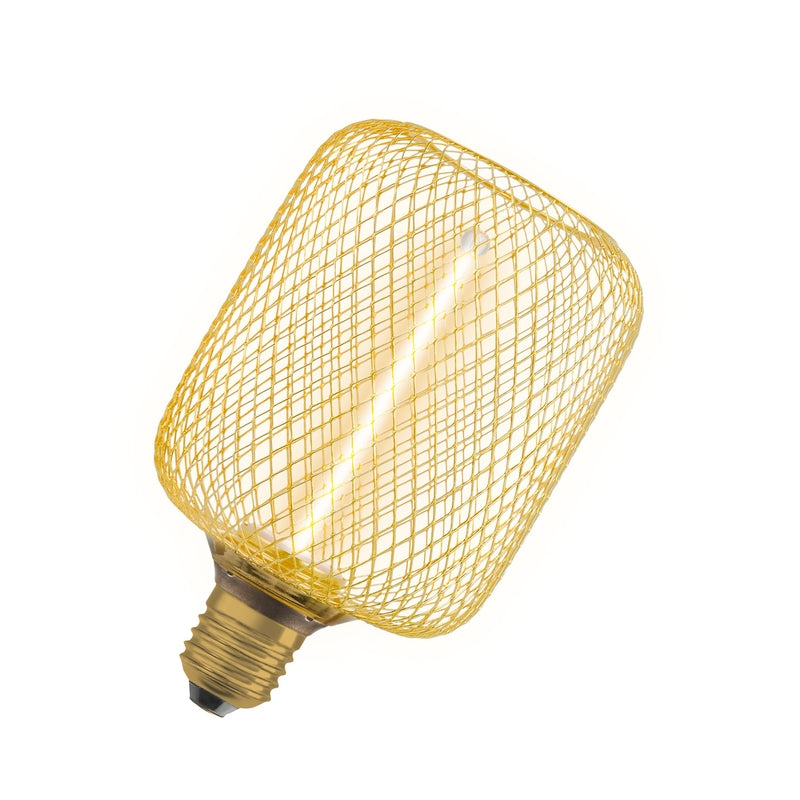 LED винтидж лампа LDECOSQ100GD 3,5W 1800K Ra>80 230 VFIL E27 FS1 - OSRAM DECOR STRAW FILAMENT LAMP IN METAL HOUSING