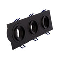 VK/03014G/3/B Квадратен насочваем спот, 3xGU10/PAR16, Max 3x12W (LED), IP20, 25.5x9.3x2.8cm, черен - VK LED Cree