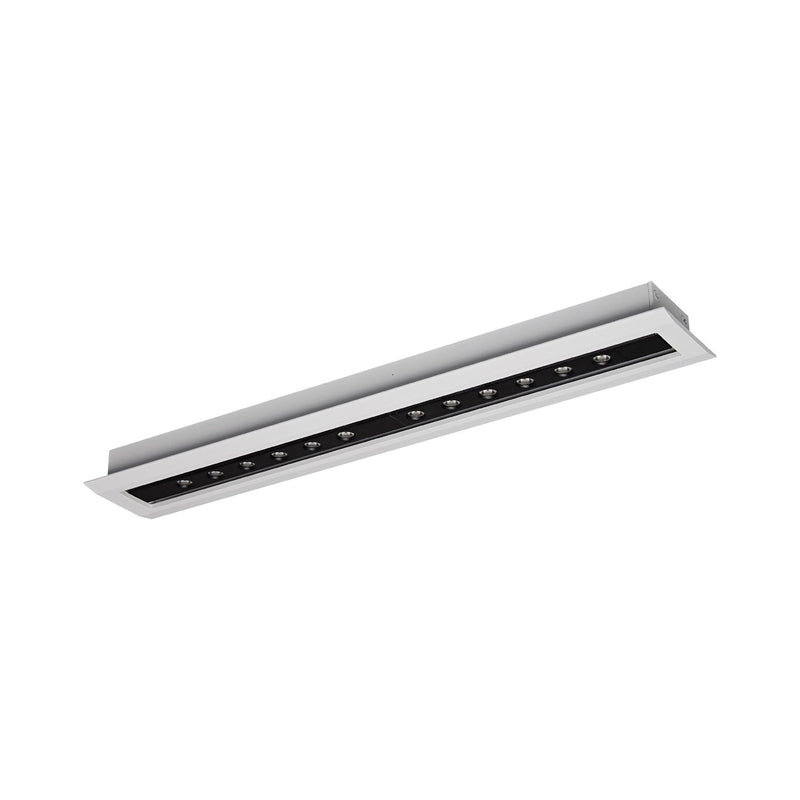 VK/04442/WB/W  Вграден LED спот за таван, насочваем, 12x1W, 3000K, 870lm, 24°, CRI>90, IP20, 33x5.5x4.2cm, бяло+черно - VK LED Kit
