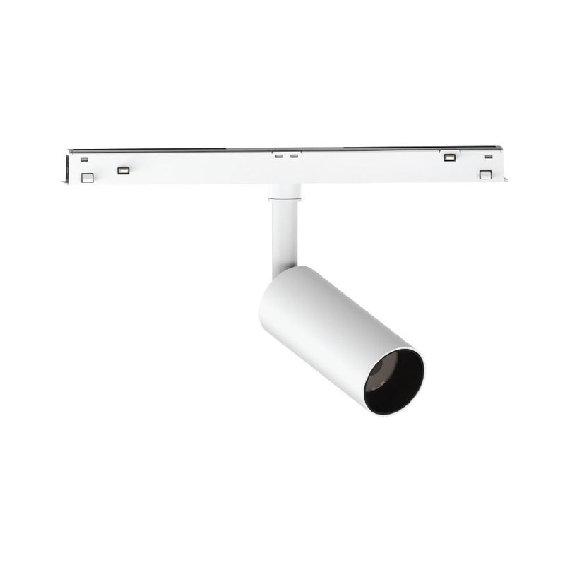 VK/04604/TR/DA/W-B/W EIVA, LED осветител за магнитна шина 48V, Тънка, DALI, 3000K, 711lm, 7W, CRI>90, IP20, ø3.6x8.5cm, бяло + черно - VK LED Eiva