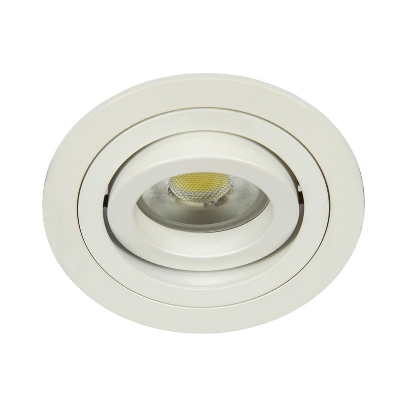 VK/03015G/W Насочваем кръгъл спот GU10/PAR16, Max12W (LED), IP20, ø9.15x2.8cm, бял - VK LED Cree