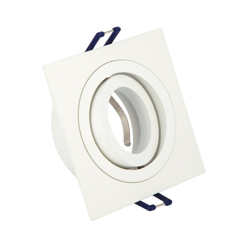 VK/03014G/W Квадратен насочваем спот, GU10/PAR16, Max12W (LED), IP20, 9.3x9.3x2.8cm, бял - VK LED Cree