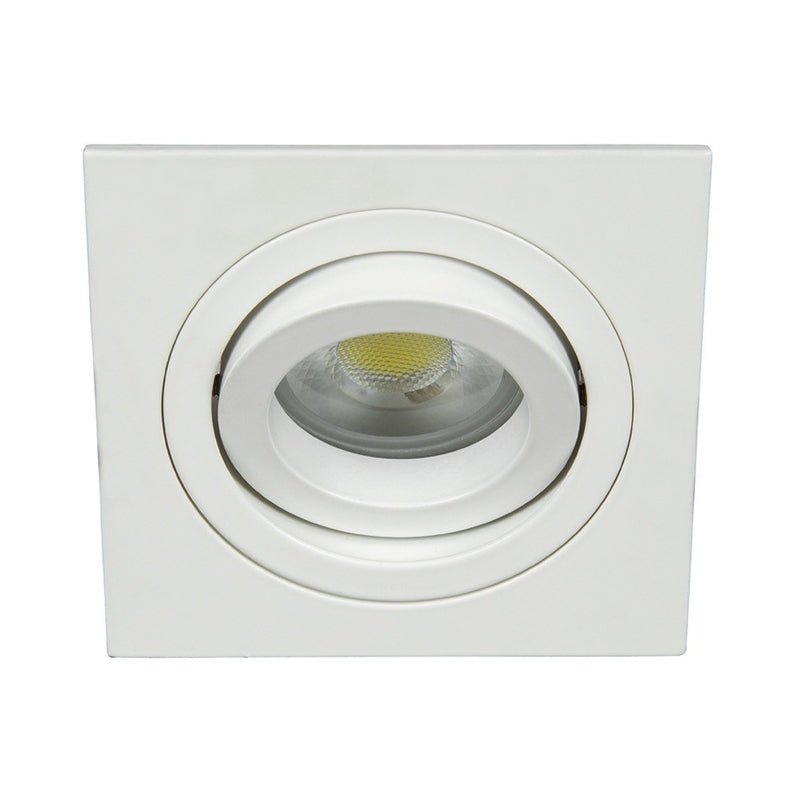 VK/03014G/W Квадратен насочваем спот, GU10/PAR16, Max12W (LED), IP20, 9.3x9.3x2.8cm, бял - VK LED Cree