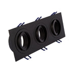 VK/03014G/3/B Квадратен насочваем спот, 3xGU10/PAR16, Max 3x12W (LED), IP20, 25.5x9.3x2.8cm, черен - VK LED Cree
