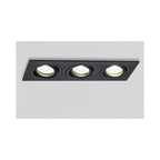 VK/03014G/3/B Квадратен насочваем спот, 3xGU10/PAR16, Max 3x12W (LED), IP20, 25.5x9.3x2.8cm, черен - VK LED Cree