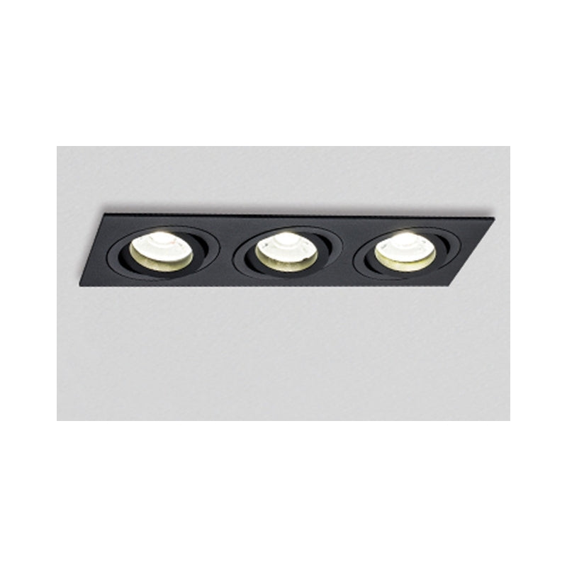VK/03014G/3/B Квадратен насочваем спот, 3xGU10/PAR16, Max 3x12W (LED), IP20, 25.5x9.3x2.8cm, черен - VK LED Cree