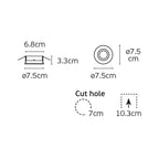 VK/03299G/WB Спот за вграждане за GU10/PAR16, Max12W (LED), IP20, ø7.5x3.3cm, бял-черен - VK LED Ikon