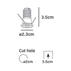 VK/04436/W/C Вграден LED спот за таван, 1W, 4000K, 65lm, 24°, CRI>90, IP20, ø2.3cm, бял - VK LED Smol