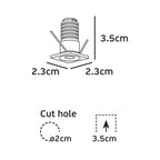 VK/04437/W/W Вграден LED спот за таван, 1W, 3000K, 65lm, 24°, CRI>90, IP20, 2.3x2.3cm, бял - VK LED Smol