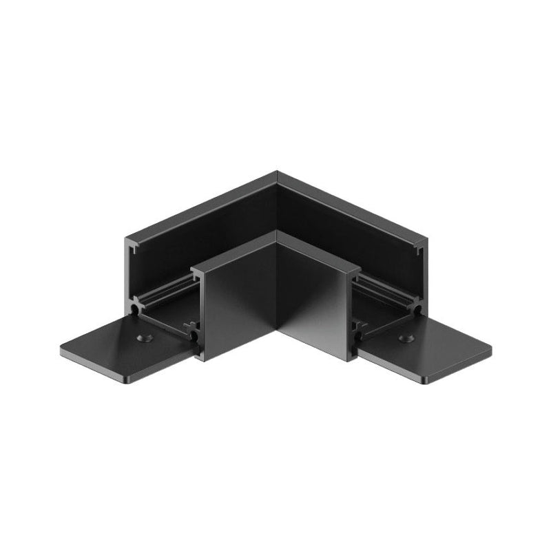 VK/04584/TR/CON/LH/B EIVA,  Аксесоари за LED магнитна шина 48V, Тънка, DALI, Тип L хоризонтална за Повърхностен, черно - VK LED Eiva