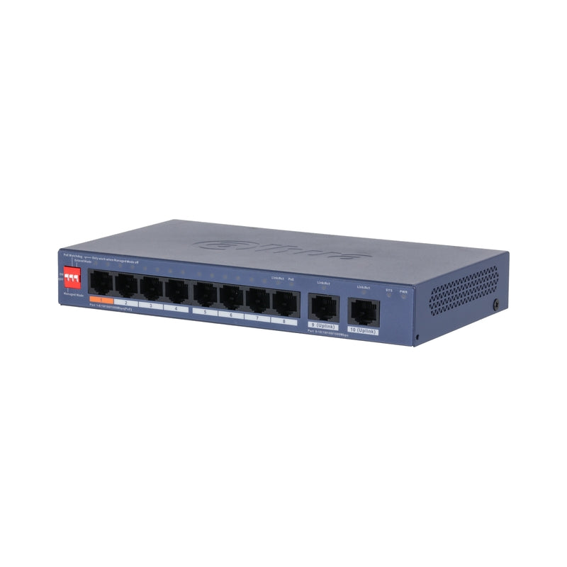 10 портов Гигабитов PoE мрежов комутатор L2 - DAHUA CS4010-8GT-60-V2