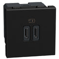 Розетка 2x USB тип C+C 15W 5V 2M Графит - bticino Light Now YD4286C2