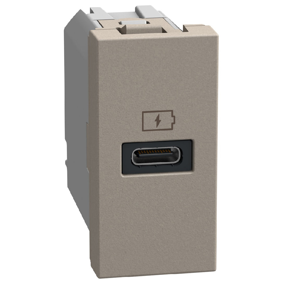 Розетка USB тип C Power Delivery 20W 1M Камък - bticino Light Now YG4192C