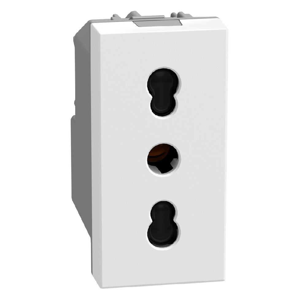 Контакт италиански стандарт 2Р+Е 16А 1M Бял - bticino Light Now YW4180