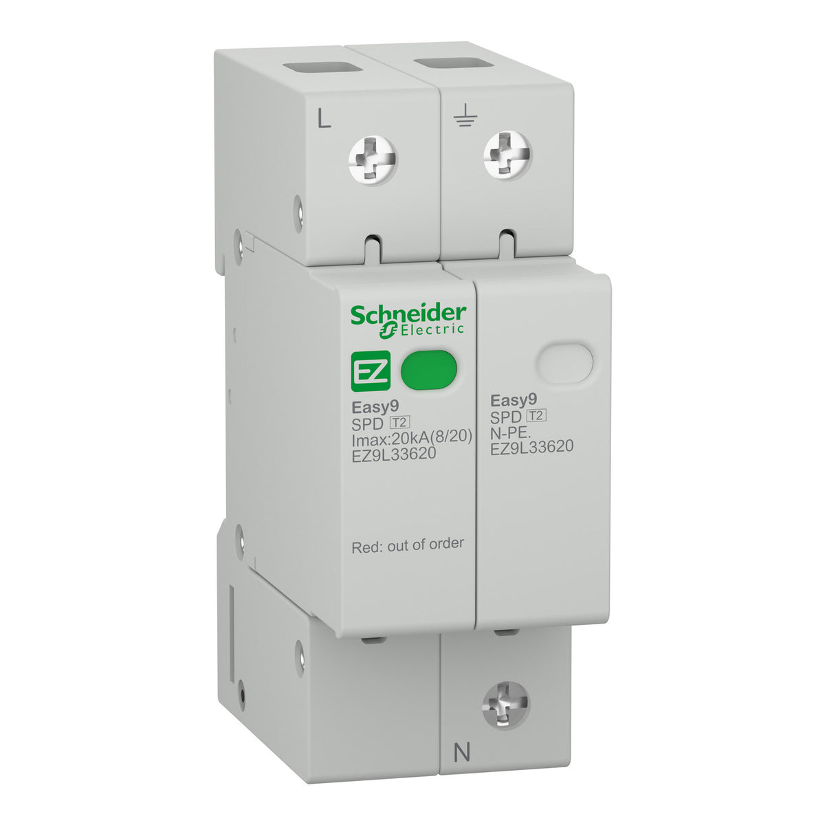 Катоден отводител Easy9 - 1P + N - 230 V - 20000 A - SCHNEIDER ELEC...