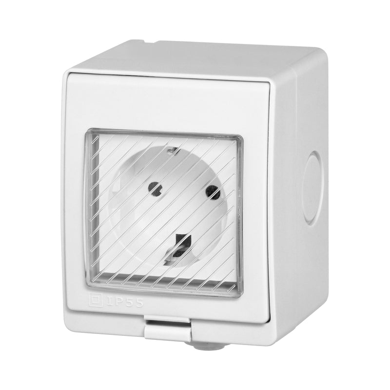 Wi-Fi контакт Шуко IP55 за открит монтаж, мониторинг на консумация, Бял - TUYA Smart home OR-SH-17405(GS)