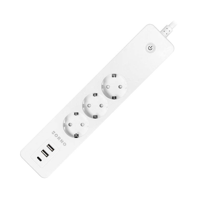 Wi-Fi разклонител, 3 Шуко с ключ, 2x USB, Бял - TUYA Smart home OR-SH-17520(GS)/W
