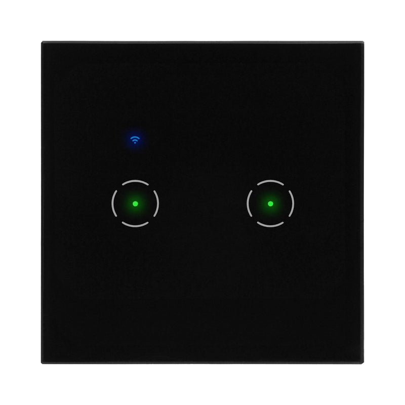 Wi-Fi сензорен ключ 2 кръга, Черен - TUYA Smart home OR-SH-17201/B