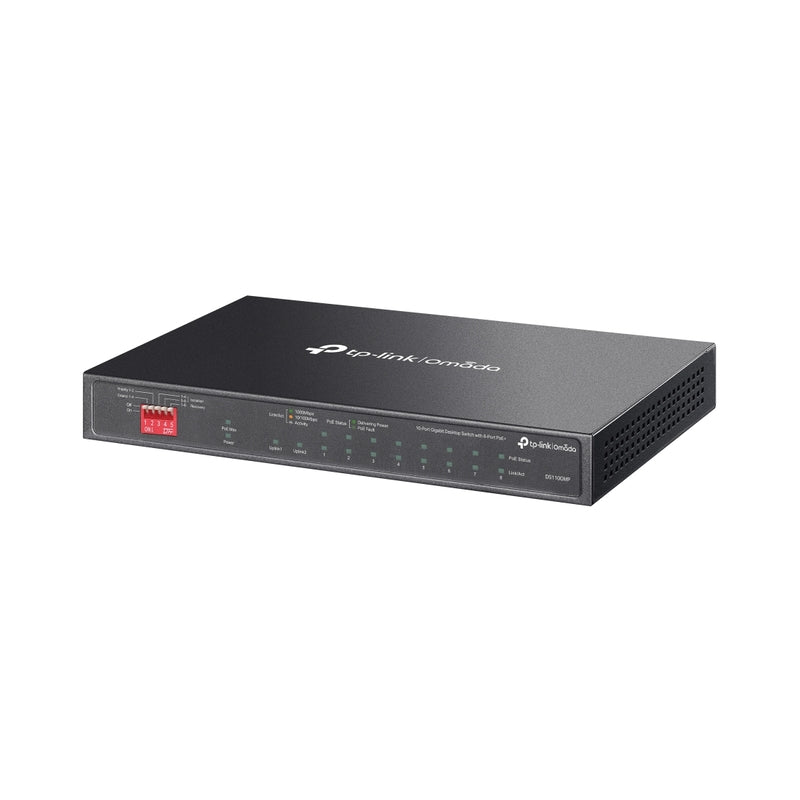 10-Port Gigabit Unmanaged Desktop Switch with 8-Port PoE+ Omada by TP-Link DS110GMP