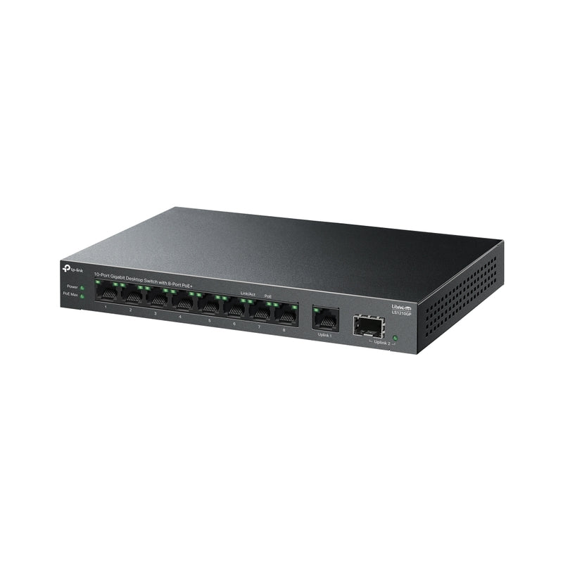 10-Port Gigabit Desktop Switch with 8-Port PoE+ Omada by TP-Link LS1210GP