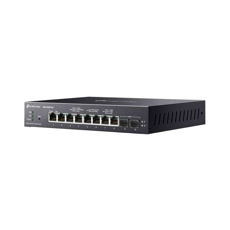 8-Port 2.5GBASE-T and 2-Port 10GE SFP+ Smart Switch with 8-Port PoE+ Omada by TP-Link SG2210XMP-M2
