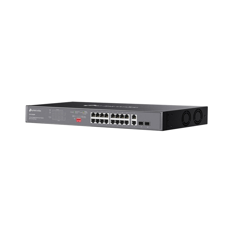 18-Port Gigabit Unmanaged Rackmount Switch with 16-Port PoE+ Omada...
