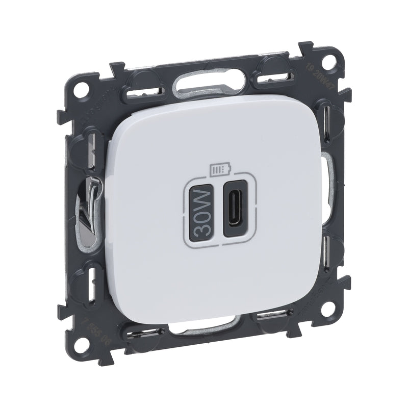 Контакт USB тип C Power Delivery 30W Бял - Legrand Valena Allure 755506