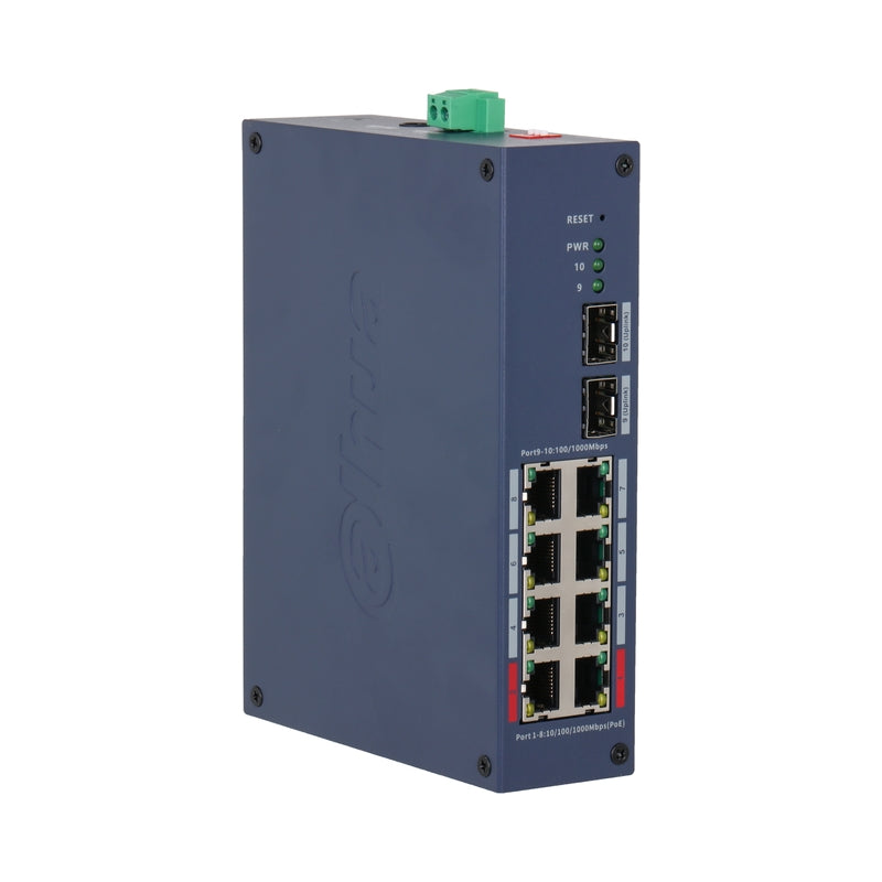 10 портов мрежов комутатор 8 gigabit порта PoE + 2 порта SFP - DAHUA CHS4210-8GT-110