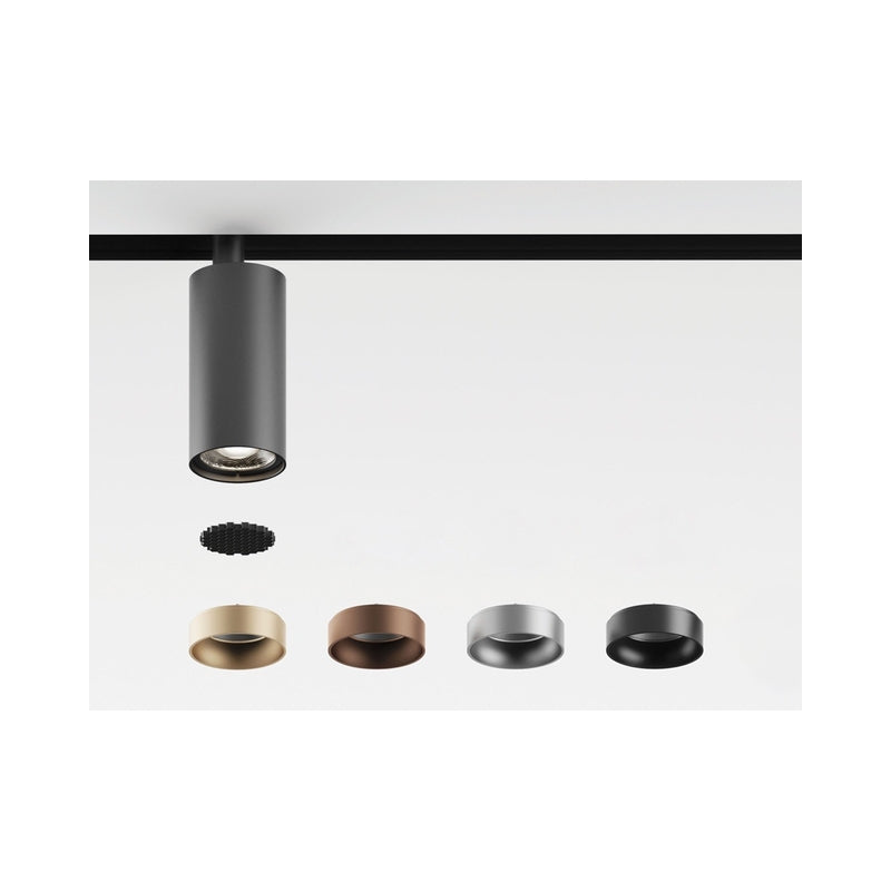 LED прожектор за магнитна шина 48V. Slim. DALI, 3000K, 1.524lm, 15W, CRI>90, ø4.5x9cm, IP20, черен (без ринг) - VK LED VK/04605/TR/DA/B/W EIVA 71164-080776