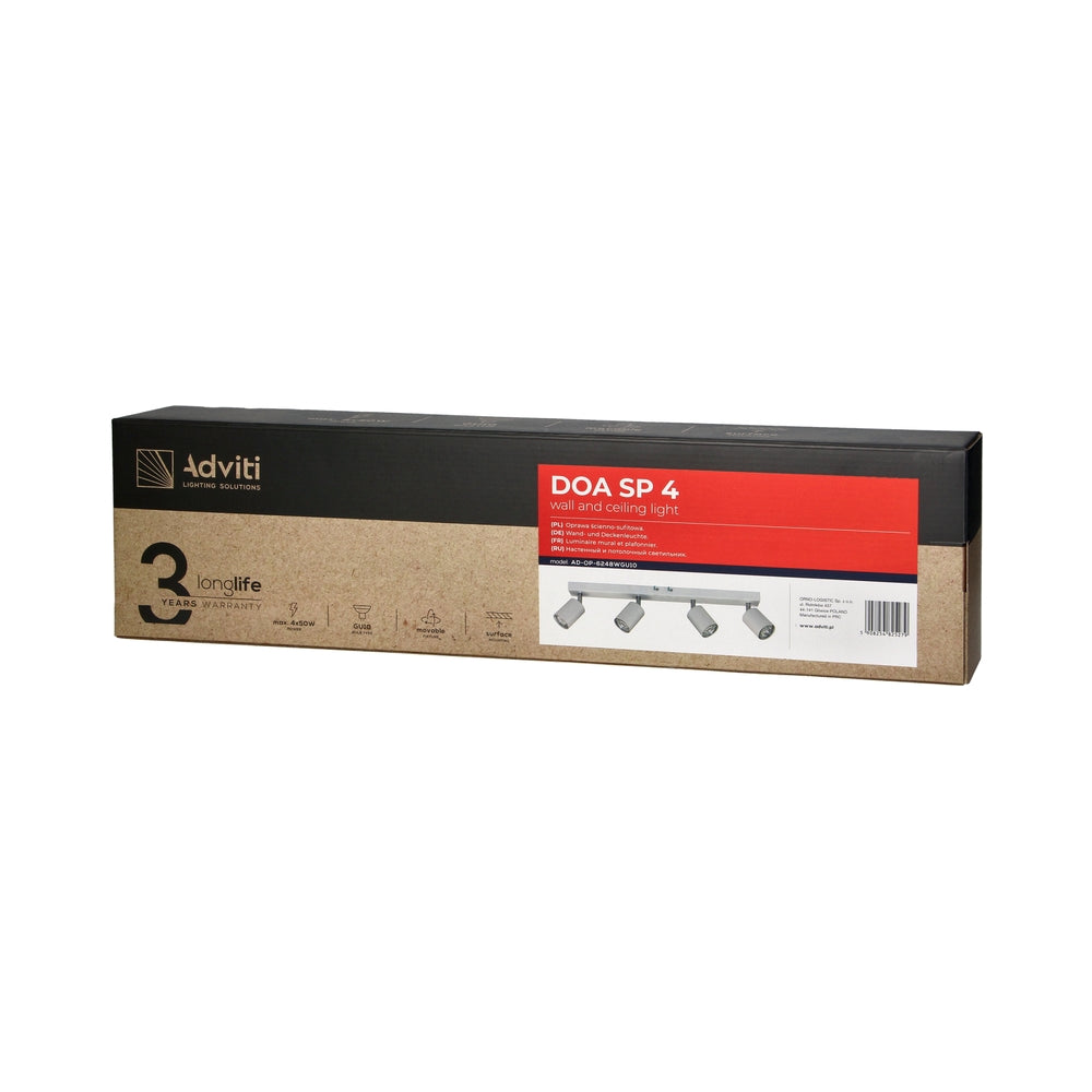 Осветител за таван и стена DOA, max. 4x50W, GU10, IP20, бял - Orno AD-OP-6248WGU10