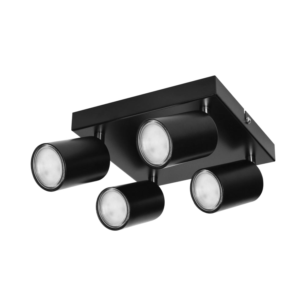 Осветител за таван и стена DOA SP 4, GU10, max. 4x50W, IP20, черен - Orno AD-OP-6348BGU10