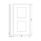 Декоративна рамка вертикална 2x2M Metal - VIMAR LINEA 30645.22