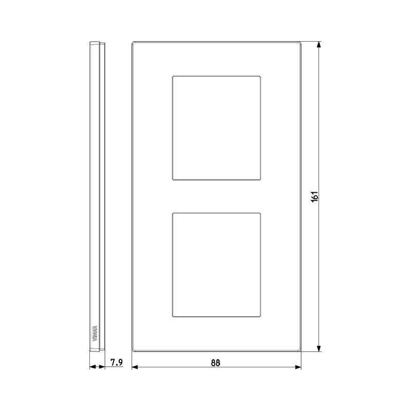 Декоративна рамка вертикална 2x2M Metal - VIMAR LINEA 30645.22