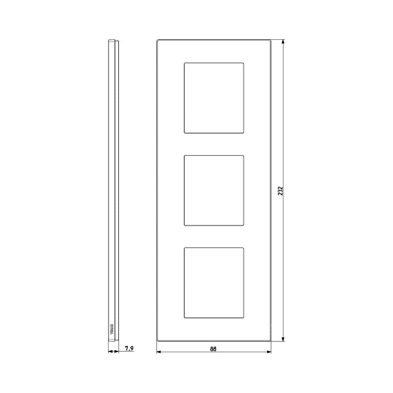 Декоративна рамка вертикална 2x2x2M Canvas - VIMAR LINEA 30646.01