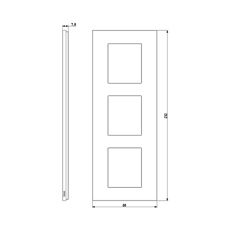 Декоративна рамка вертикална 2x2x2M Metal Brushed Gold - VIMAR LINEA 30646.70.01
