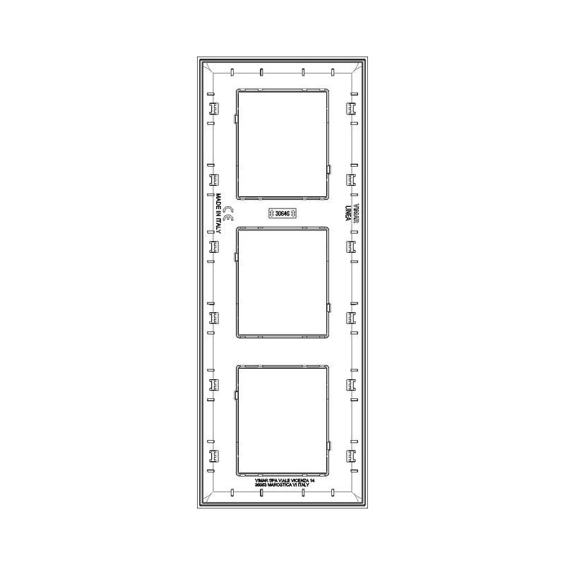 Декоративна рамка вертикална 2x2x2M Metal Brushed Gold - VIMAR LINEA 30646.70.01