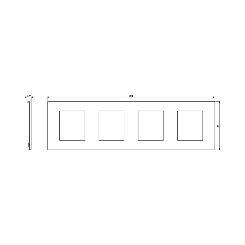 Декоративна рамка 2x2x2x2M White - VIMAR LINEA 30669.00