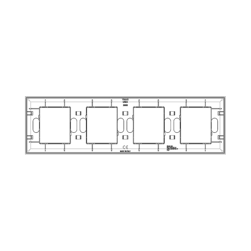 Декоративна рамка 2x2x2x2M Metal Brushed Gold - VIMAR LINEA 30669.70.01