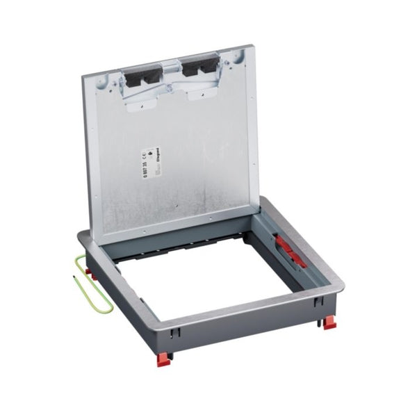 Подова ревизионна кутия метална за бетонен под 16/24M празна 286x286mm - Legrand Floor box 080735