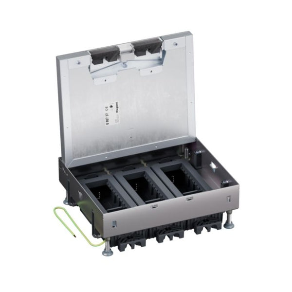 Подова кутия метална пълно вграждане в двоен под 18M (3x6) модула за хоризонтално монтирани механизми - Legrand Floor box 080737
