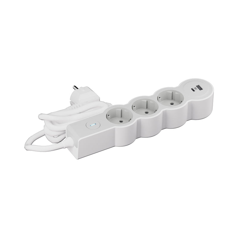 Разклонител 3x 2P+E Шуко с бутон ON/OFF и 2x USB A+C 15W с кабел 1.5m цвят Бял/светлосив Standart - Legrand Standart 694424