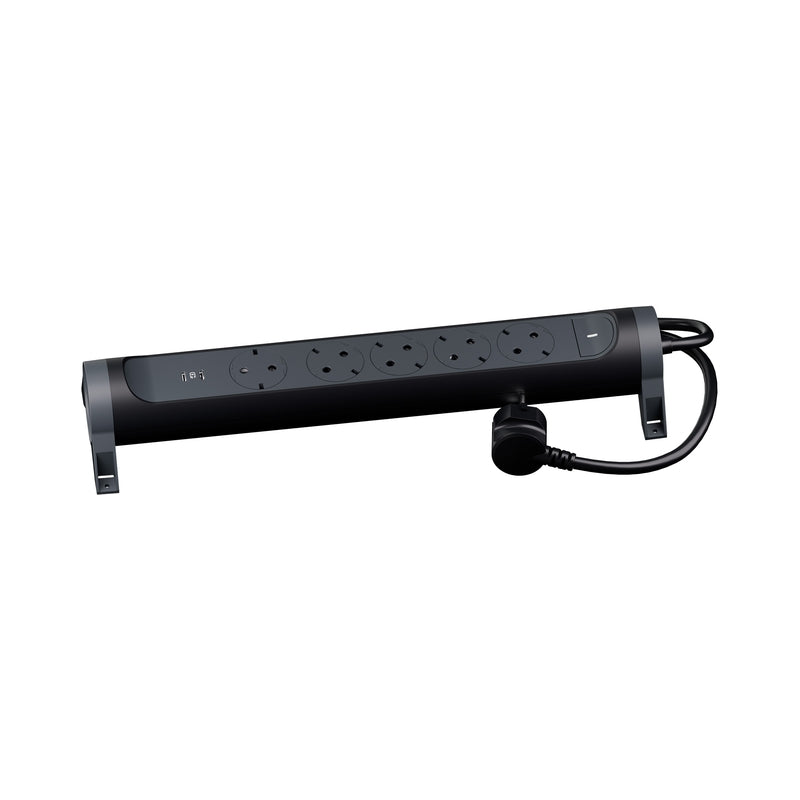 Разклонител 5x 2P+E Шуко и 2x USB тип C 20W Power Delivery с кабел...