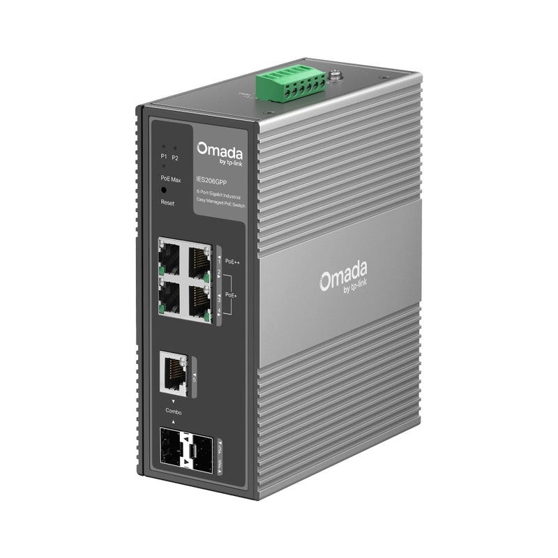 6-портов Gigabit индустриален Easy Managed PoE++ суич - Omada by TP...