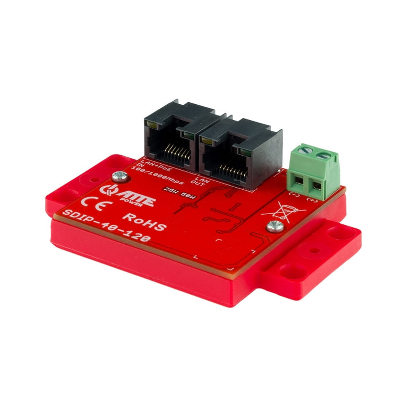 Gigabit PoE адаптер понижаващ напрежението до 12V 40W - ATTE Power SDIP-40-120