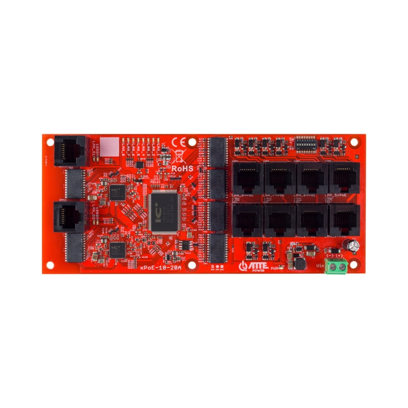 10-портов PoE суич (8xPoE 10/100 Mbps + 2xGigabit Uplink) - ATTE Po...