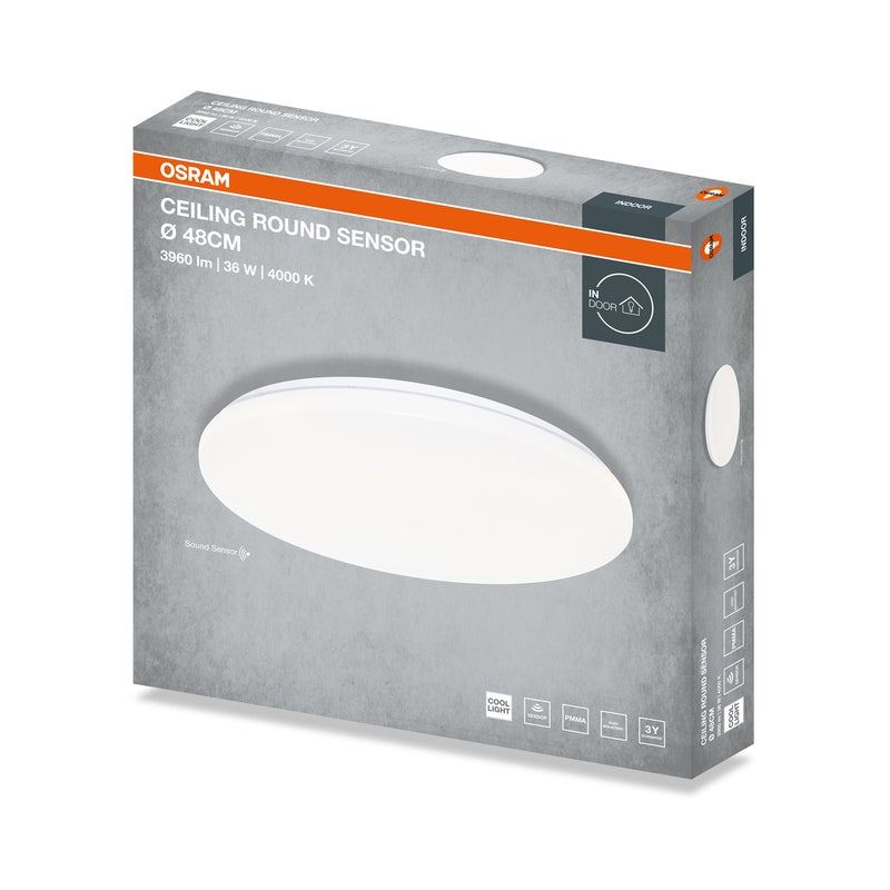 LED плафон със сензор CEILING ROUND SEN 36W 2880lm 4000K IP20 бял OSRAM