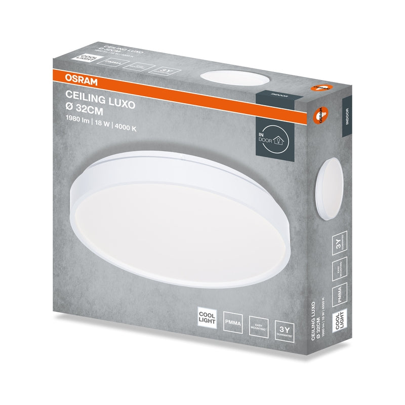 LED плафон CEILING LUXO 18W 990lm 4000K IP20 бял ринг OSRAM