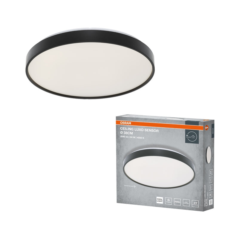 LED плафон със сензор CEILING LUXO SEN 24W 1320lm 4000K IP20 черен ринг OSRAM